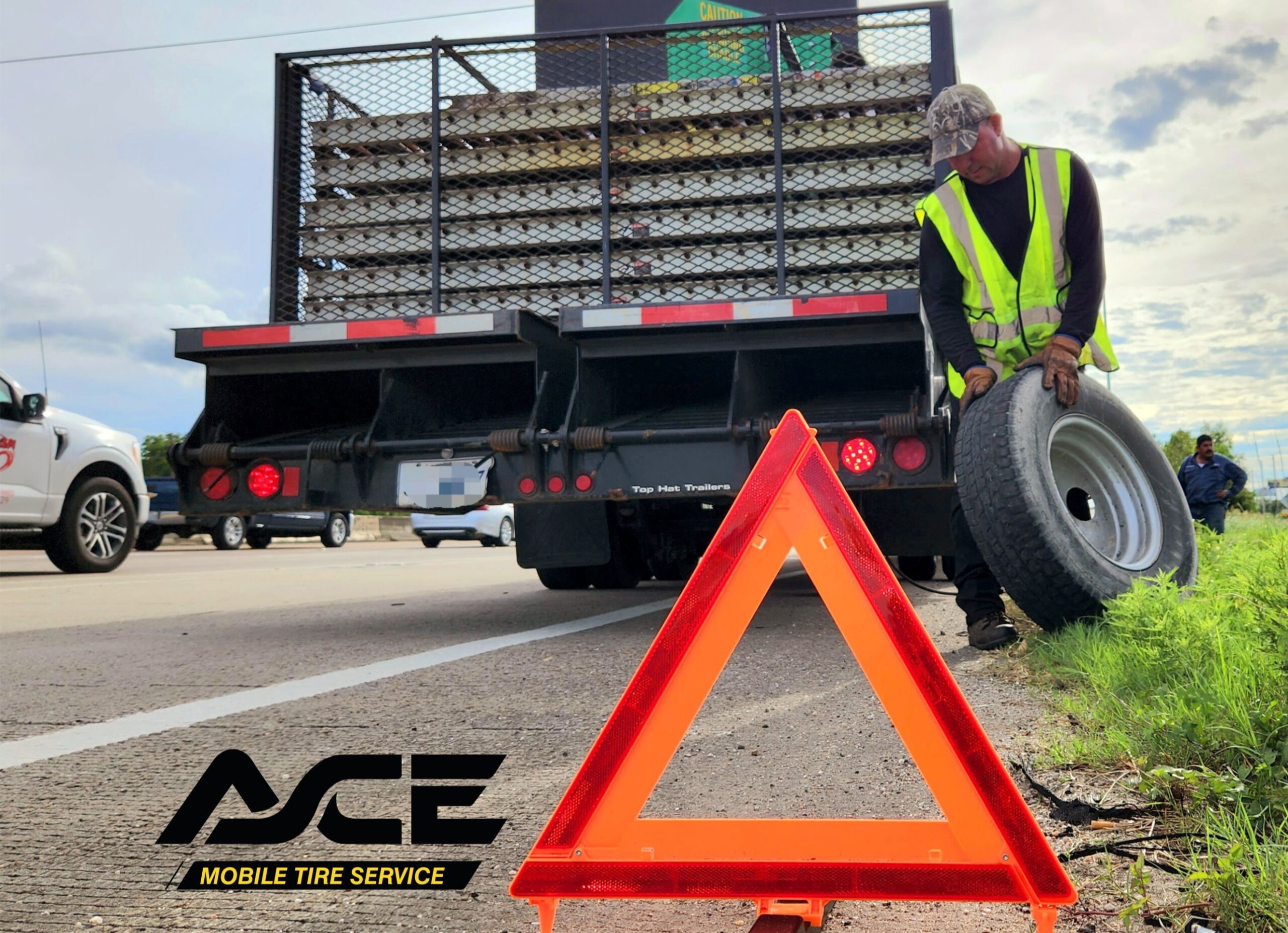 Roadside trailer tire replacement